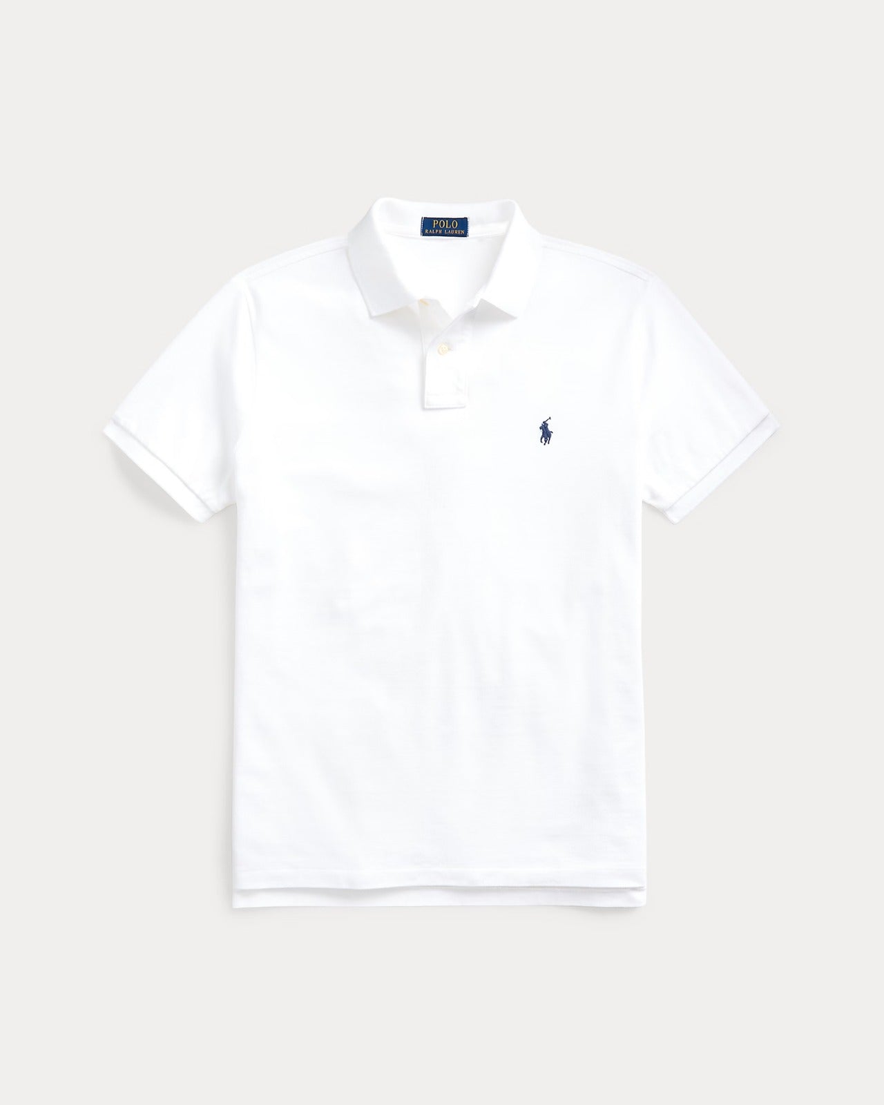 Classic fit polo shirt in classic white, featuring Ralph Lauren's iconic logo on the chest.